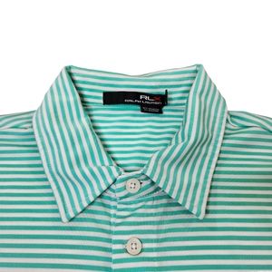 Rlx Ralph Lauren Striped Polo Shirt Stretch Teal … - image 1